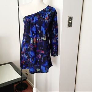 Delicia Multi Color One Shoulder Tunic Blouse Size Large